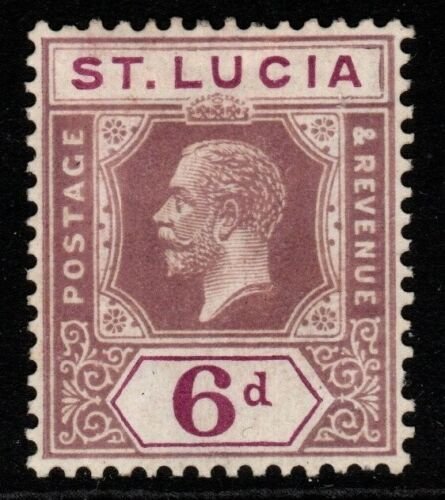 ST.LUCIA SG84a 1918 6d GREY-PURPLE & PURPLE MTD MINT 