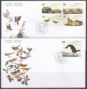 Canada Scott 2098a-9 FDC - John J. Audubon's Birds