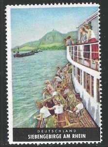 Siebengebirge Am Rhein, Germany, German Tourism Poster Stamp, Cinderella Label