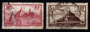 France 1929-33 Various Scenes, 90c & 5f [Used]