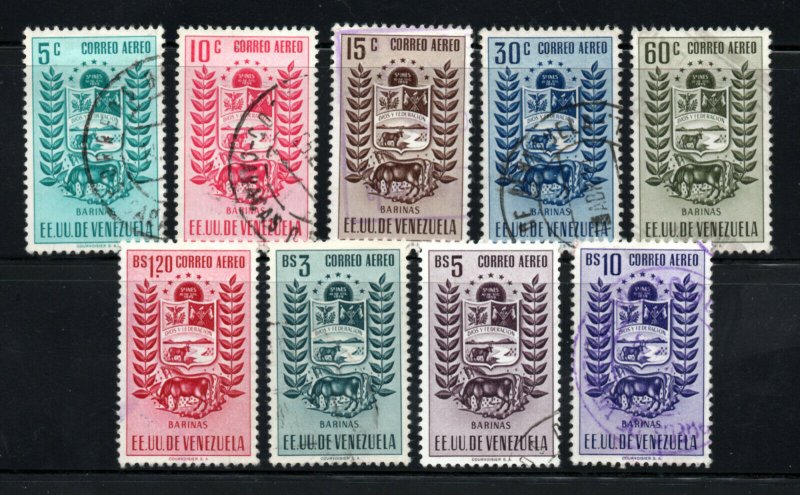 Venezuela - Sc# C518 - C526 Used / Arms of Barnas        /        Lot 1220232