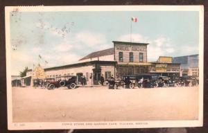 1920s Tijuana Mexico Picture Postcard Cover Curio Store & Garden Cafe To USA