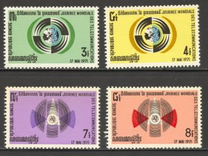 Cambodia Scott 255-58 Unused HOG - 1971 3rd World Telecommunications Day - SC...