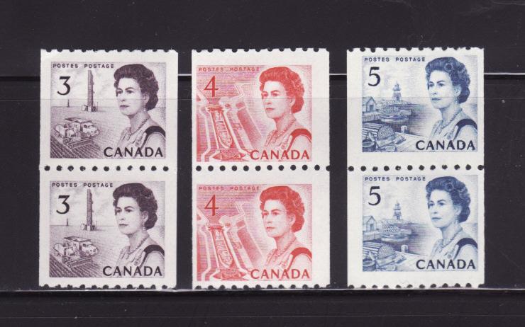 Canada 466-468 Coil Pairs MNH Queen Elizabeth II (A)