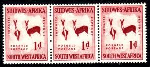 South West Africa 249 - MNG - no gum - strip of 3