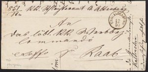 HUNGARY 1851 folded official letter ex UNG:ALTENBURG........................4797