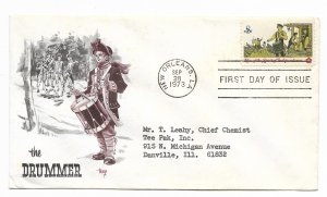 US 1479 8c Drummer single on FDC Marg Cachet ECV $15.00