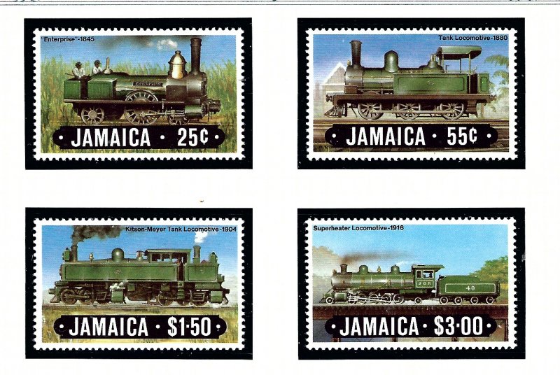 Jamaica 583-86 MNH 1984 Locomotives