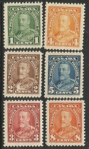 Canada Scott #217-222 Stamp - Mint Set