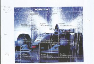 TURKMENISTAN - 2000 - Formula 1, McLaren - Perf 9v Sheet - M L H -Private Issue