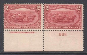 USA 286 IMPRINT PL #668 PAIR OG NH U/M $145 SCV BEAUTIFUL GUM