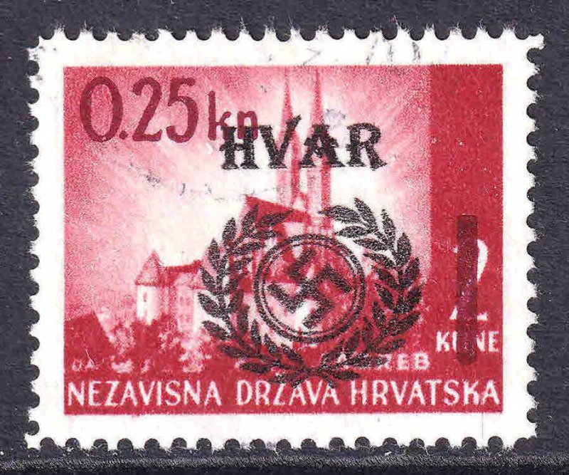 CROATIA 53 WW2 HVAR OVERPRINT CDS VF SOUND