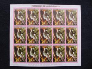 Equatorial Guinea - 1974 – Imperferate Bird Sheetlet–15 Stamps–MNH