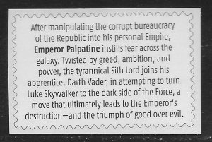 US #4143c 41c Star Wars - Emperor Palpatine ~ MNH