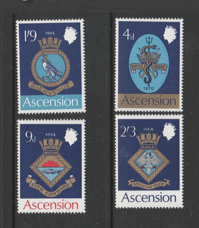 Ascension 1969 Naval Crests 1st Series UM/MNH SG 121/4