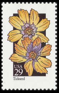 US 2653 Wildflowers Tickseed 29c single MNH 1992