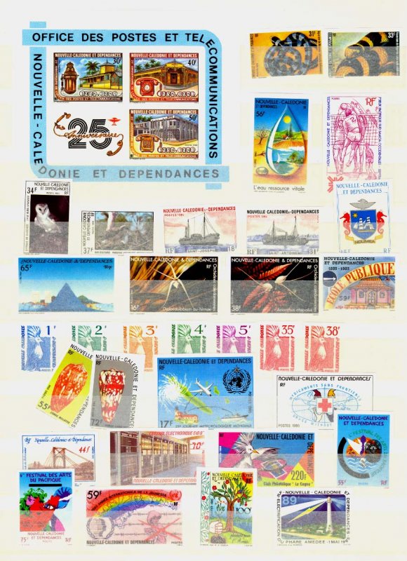 New Caledonia Collection MNH CV$13310.00 Imperforate 1950-1997 In Two Stockbooks