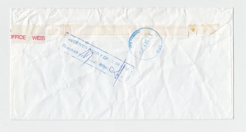 GB TO APIA WESTERN SAMOA COVER PARTIALLY OPENED OFFICIALLY SEALED  (SEE BELOW)