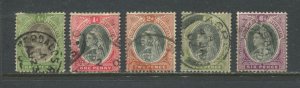 Southern Nigeria QV 1901 1/2d to 6d used