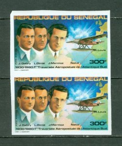 SENEGAL 1980 MERMOZ #C118 IMPERF PAIR MNH