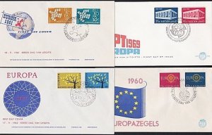 NETHERLANDS 1960-69 4 EUROPA FDCs..........................................A9967