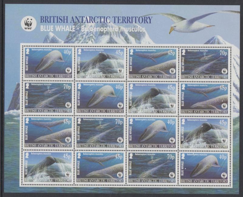 XG-BA345 BRITISH ANTARCTIC TERRITORY - Wwf, 2003 Whale, Marine Life MNH Sheet