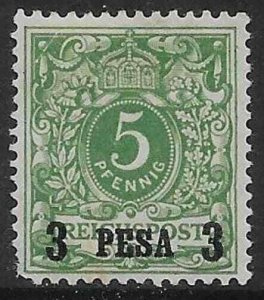 GERMAN EAST AFRICA SG2 1893 3p ON 5pf GREEN MTD MINT