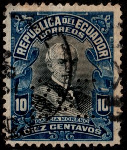 ✔️ ECUADOR 1911 - GARCIA MORENO & PERFIN 'BdE' - SC. 210 (o) [039]