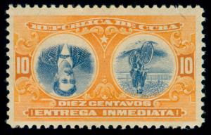 MOMEN: US POSSESSIONS STAMPS #E4a INVERTED CENTER 10cCUBA MINT OG LH VF/XF