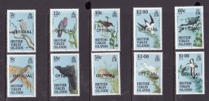 Virgin Is.-Sc#O16-O34-unused  NH 1/2 set -Officials-Birds-id3-1986-