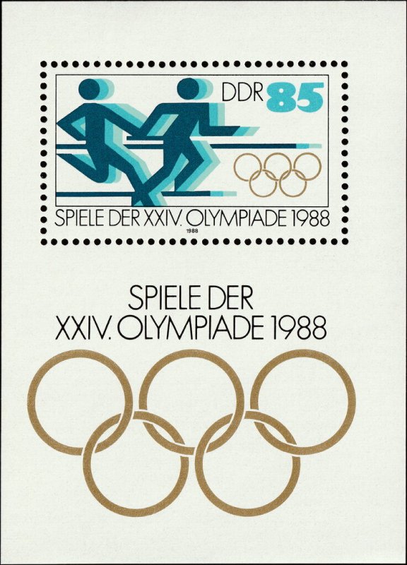 East Germany DDR 1988 MNH Stamps Souvenir Sheet Scott 2696 Sport Olympic Games