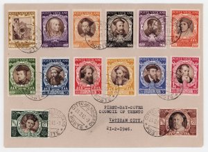 VATICAN CITY 1946 Sc 110-121, E9-E10 Complete Set Council of Trent FDC