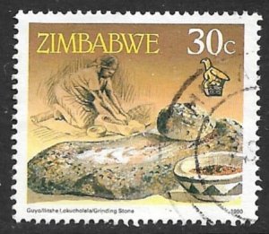 ZIMBABWE 1990 30c GRINDING STONE Pictorial Issue Sc 625 VFU