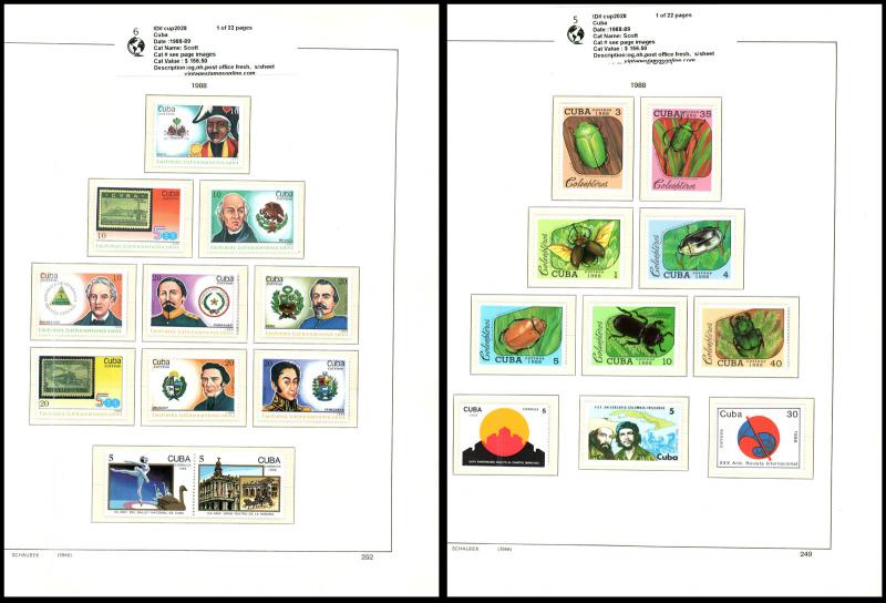VINTAGE:CUBA MODERN  ASST OGNH 1988-89 PO F LOT CUP2028