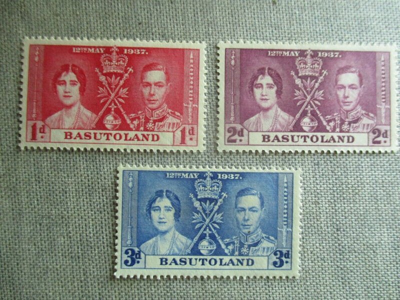 Basutoland, Scott# 15-17, MNH