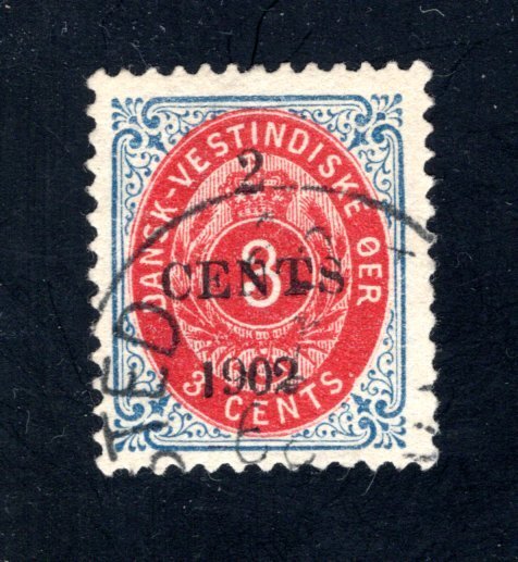 Danish West Indies #24,  F/VF,  Used,   CV $27.50 ....1630020