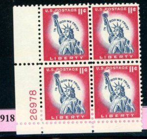 PKStamps - USA - 1044A - MNH - Plate Block - #33-918