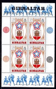 Gibraltar 329a US Bicentennial Souvenir Sheet MNH VF