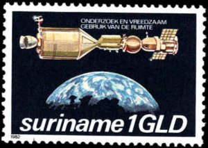 Suriname #588-590, Complete Set(3), 1982, Space, Never Hinged