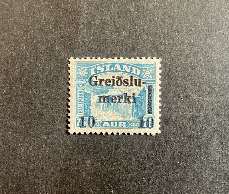 Scott 175 Iceland 1932 Tax Revenue overprint Rare MNH