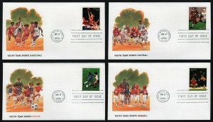 #3399-3402 33c Youth Team Sports, Fleetwood FDC **ANY 5=FREE SHIPPING**