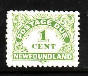 Newfoundland-Sc #J1a- id 7-unused,og,NH-1c yellow green perf 10-Postage Due-1939