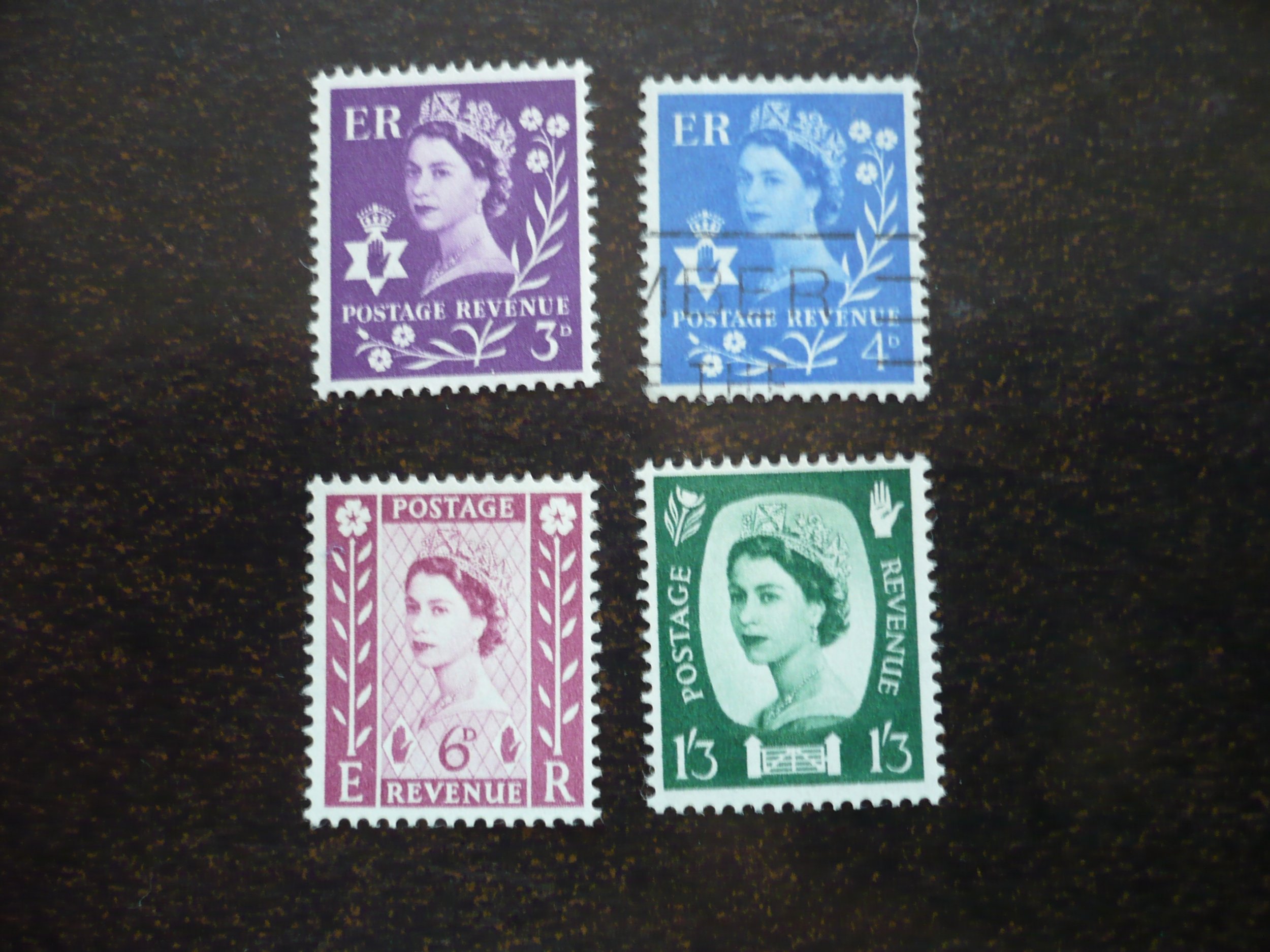 Stamps Northern Ireland Scott 13, 5 Used Part Set of 4 Stamps