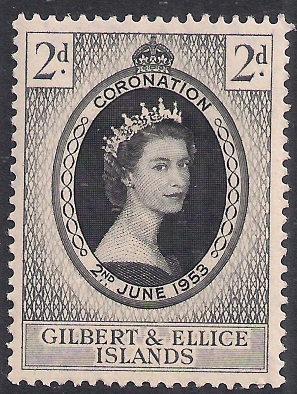 Gilbert & Ellice 1953 QE2 3d Coronation MM SG 63 ( R1159 )