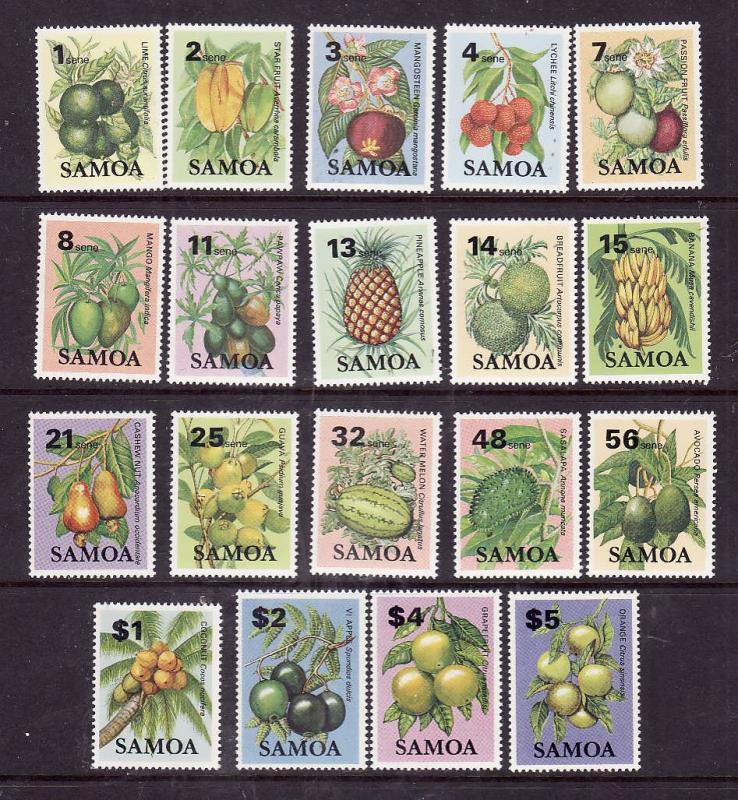 Samoa-Sc#600-18-Unused NH set-Local Fruit-1983-4-