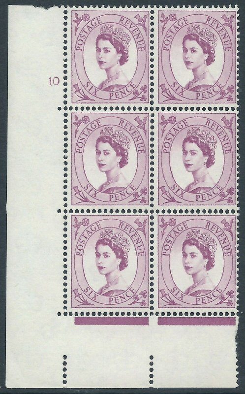 6d Multi Crowns on White cylinder 10 No Dot perf type A (E/I) MNH 