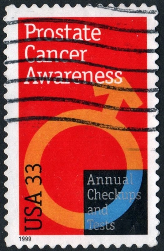 SC#3315 33¢ Prostate Cancer Awareness Single (1999) Used