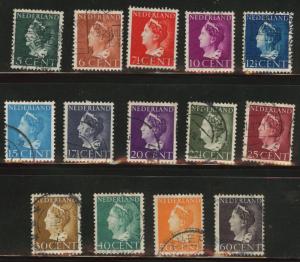 Netherlands Scott 216-225B used 1940-47 Queen set CV$6.75