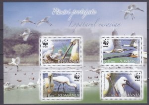 2006 Romania 6134-6137/B391 WWF / Birds