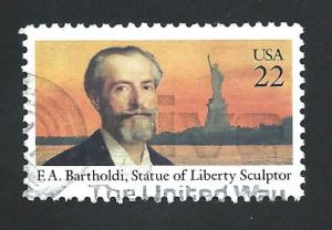 SC# 2147 - (22c) - Frederic Auguste Bartholdi, used single